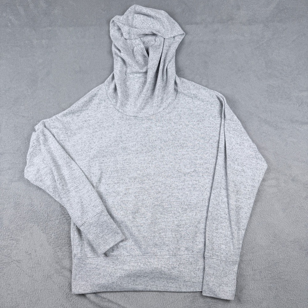 Outdoor Voices Hoodie Womens Large Heather Gray Cowl Neck Fleece Pullover OA3755